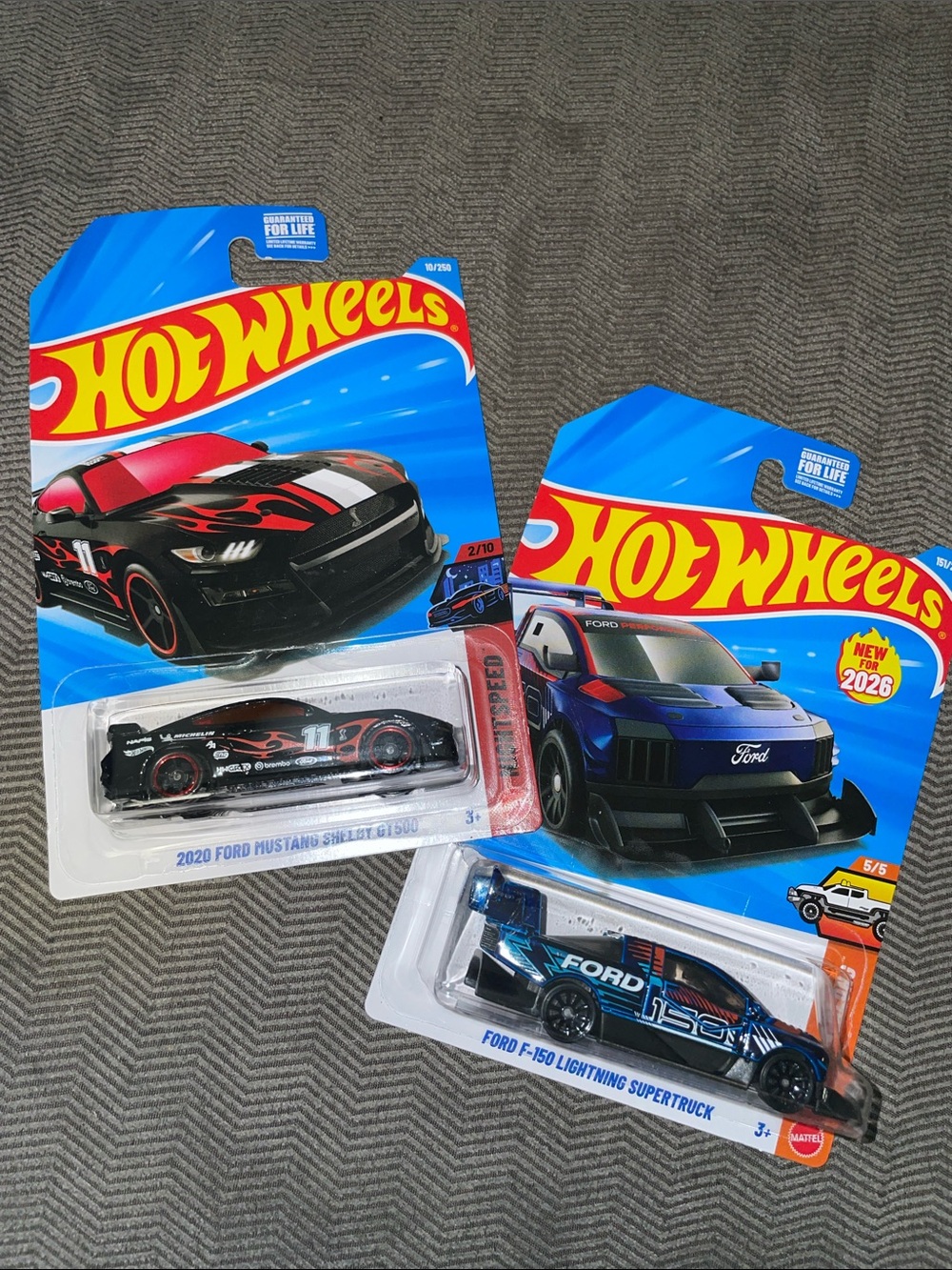 Ford F-150 Lightning Supertruck & Ford Mustang Shelby GT500 Hot Wheels